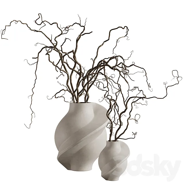 Louise Roe Pirout vase with branches 3ds Max