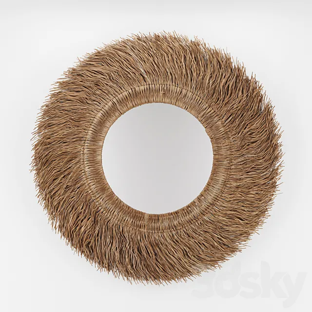 Loully rattan and sisal mirror 3DS Max Model