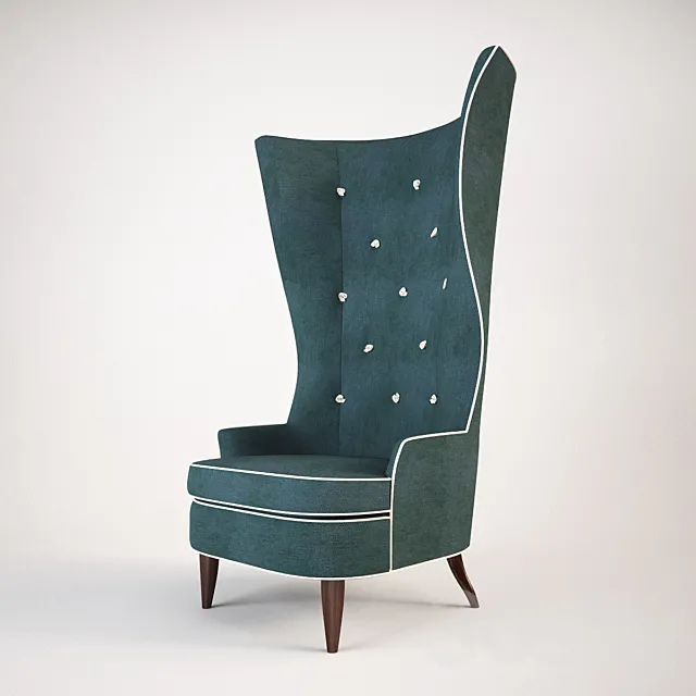 Lounge Chair – Gudinna Barrel Tall Wing Chair 3DS Max Model