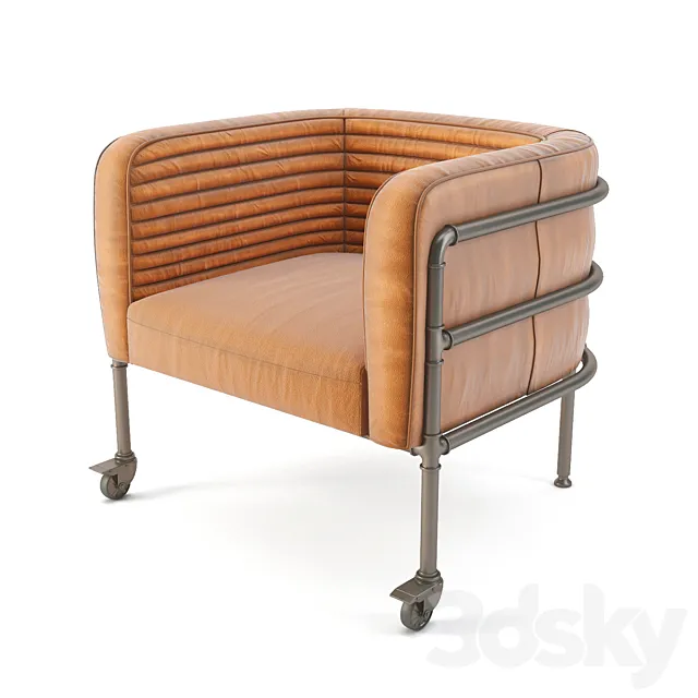 Lounge Singer Industrial Leather Chair 3DS Max Model