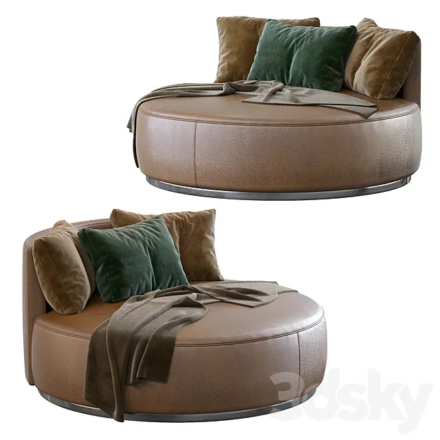 Love Seat Large Pouf Rugiano 3dsMax Model