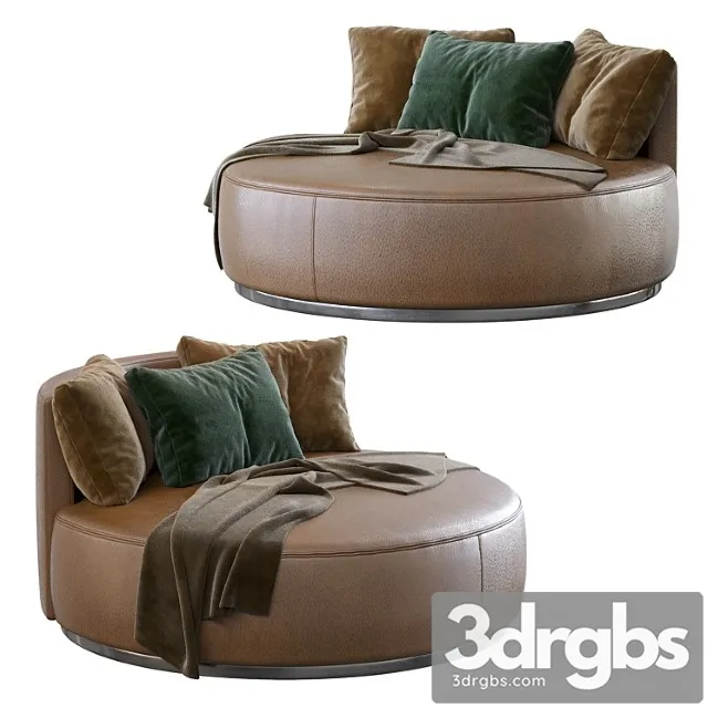 Love seat large pouf rugiano
