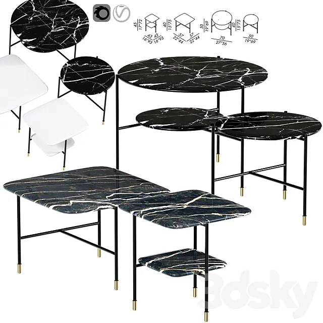 Low adrian tables set 3DSMax File