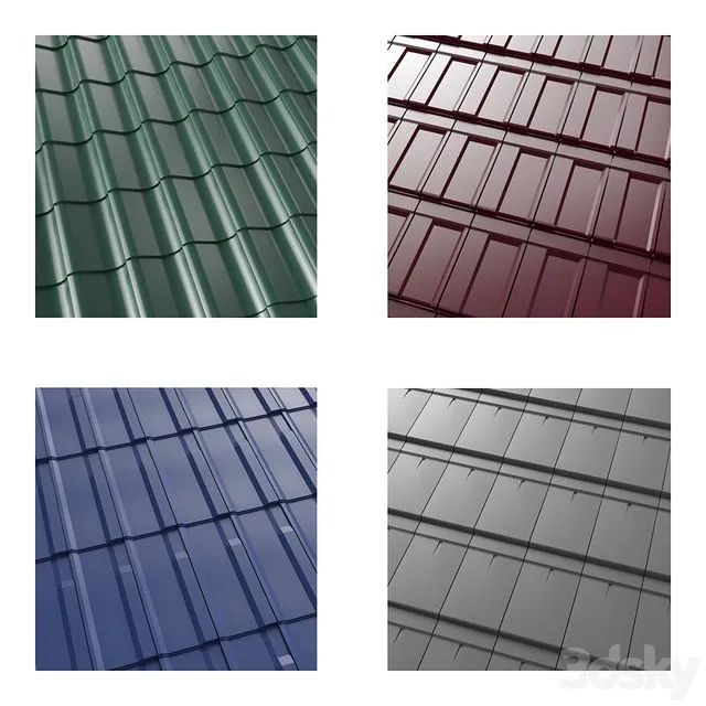 Low poly metal tile 3dsMax Model