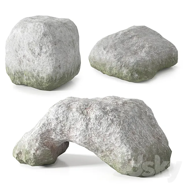 Low Poly Stones Set 02 3ds Max