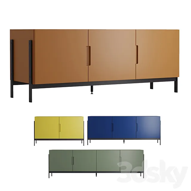 LOW RECTANGULAR FLOAT SIDEBOARD. Novamobili. 3DS Max Model