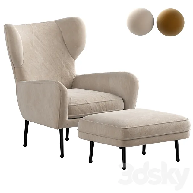 Lucia Wing Chair 3DS Max Model