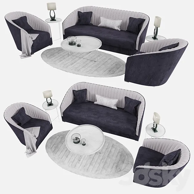 Lucilla Armchair and Sofa 3ds Max