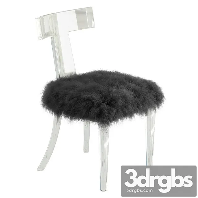 Lucite side chair upholstered in natural sheepskin 2 3dsmax Download