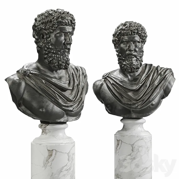 Lucius Verus Bust Black 3DS Max