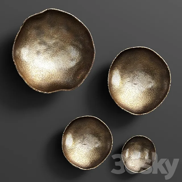 Lucky Coins Metal Wall Decor 3DS Max Model