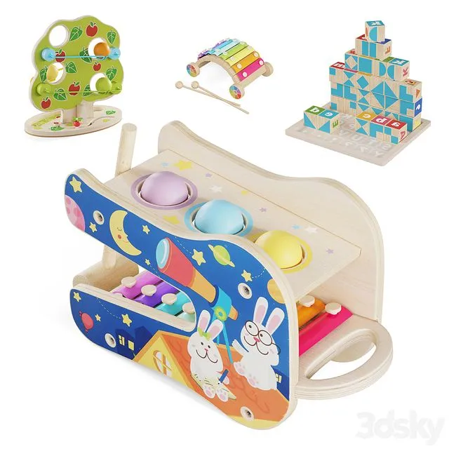 Lucy&Leo Wooden Toy Set 3dsMax Model