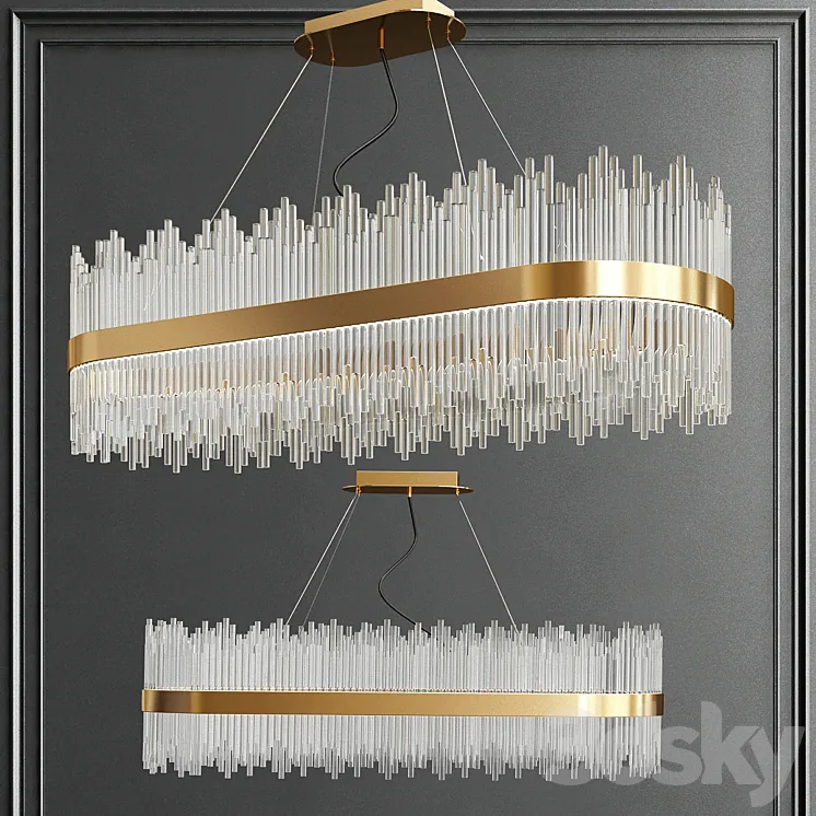 Luminaire Crystal Chandelier 3DS Max