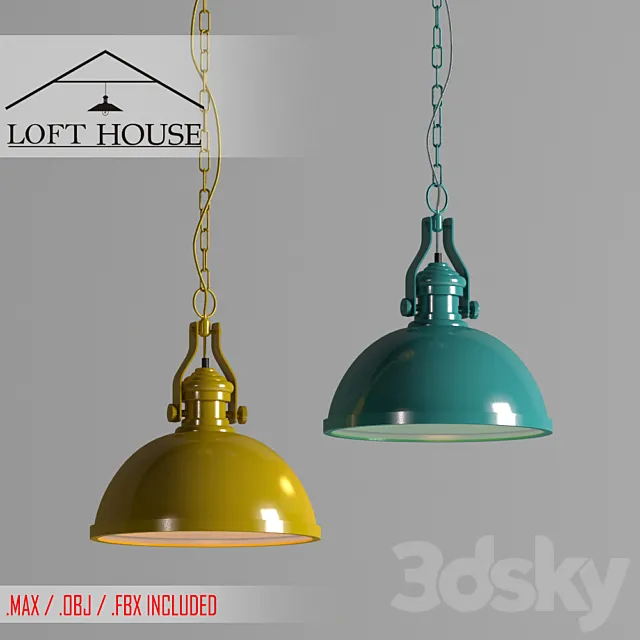 Luminaire suspension LOFT HOUSE P-194. P-195. P-196. P-197 3DSMax File