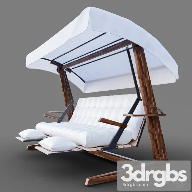 Luna 2600 luxury garden swing chair 2 3dsmax Download