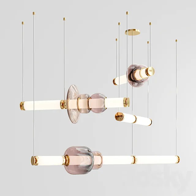 Luna chandelier 3 tier 3DS Max Model