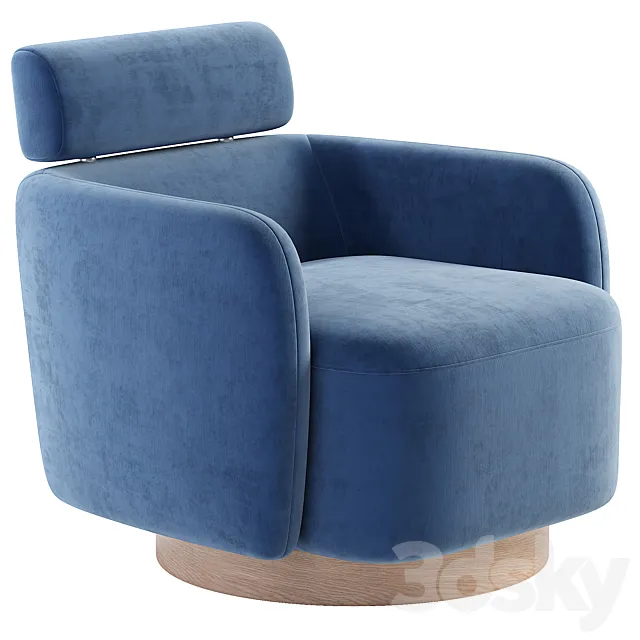 Luna Swivel Accent Chair With Adjustable Backrest 3ds Max
