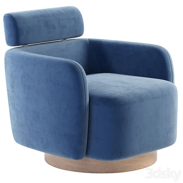 Luna Swivel Accent Chair With Adjustable Backrest 3dsMax Model