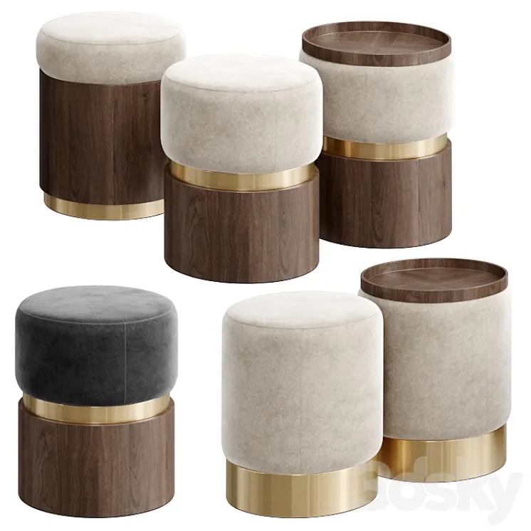 LUNE STOOLS by Carlyle Collective 3DS Max