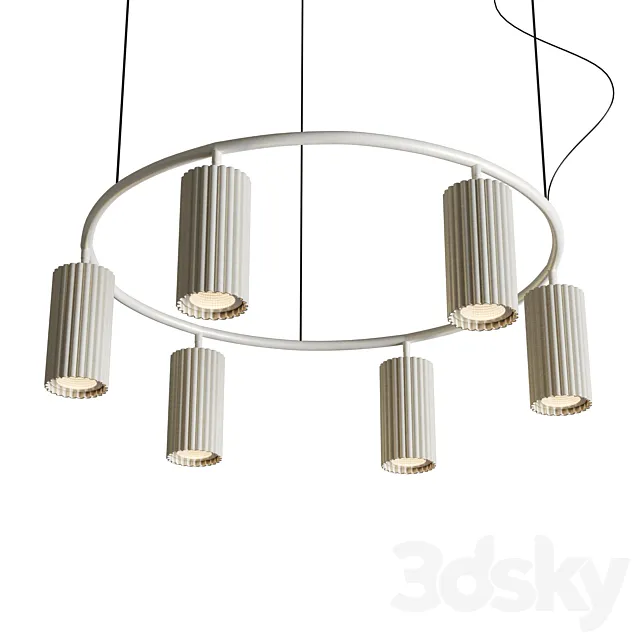 LUPS 6 Head Round Nordic Spot Chandelier 3ds Max