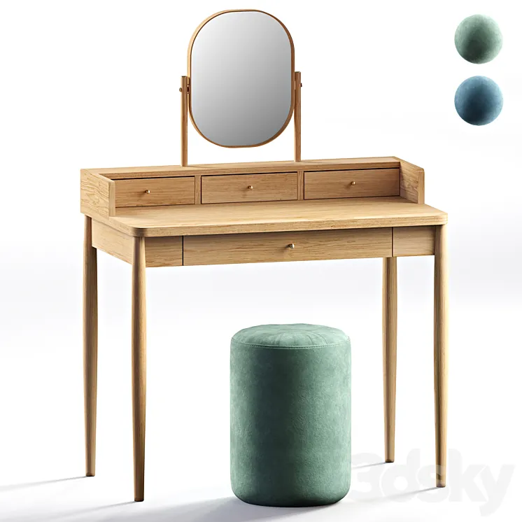 Lussan dressing table and Luxore ottoman LA REDOUTE INTERIEURS 3DS Max