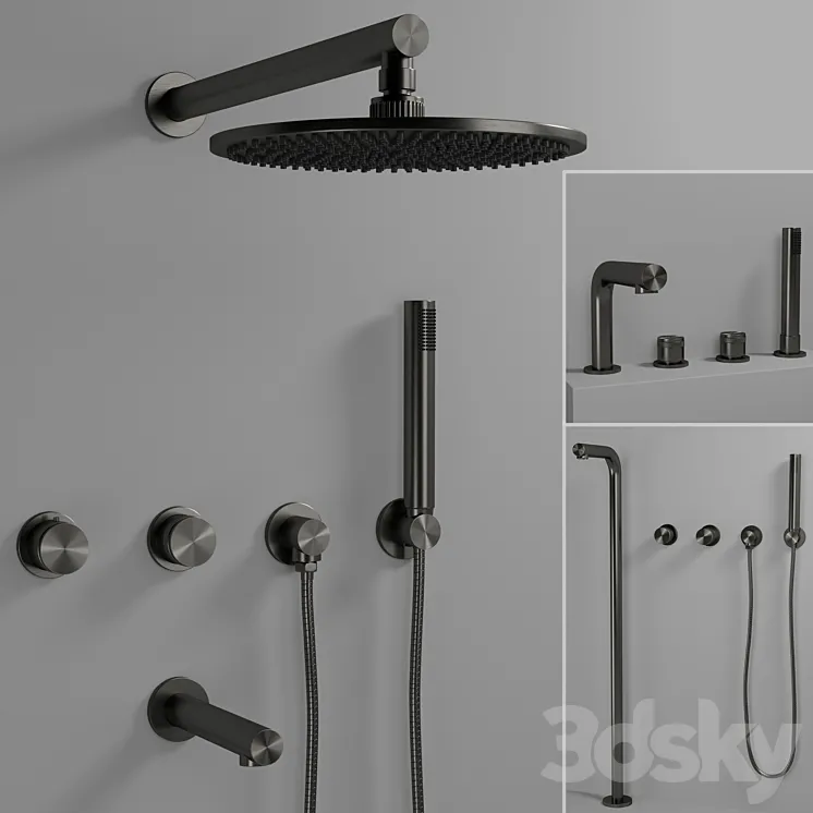 Lusso stone shower set 3DS Max