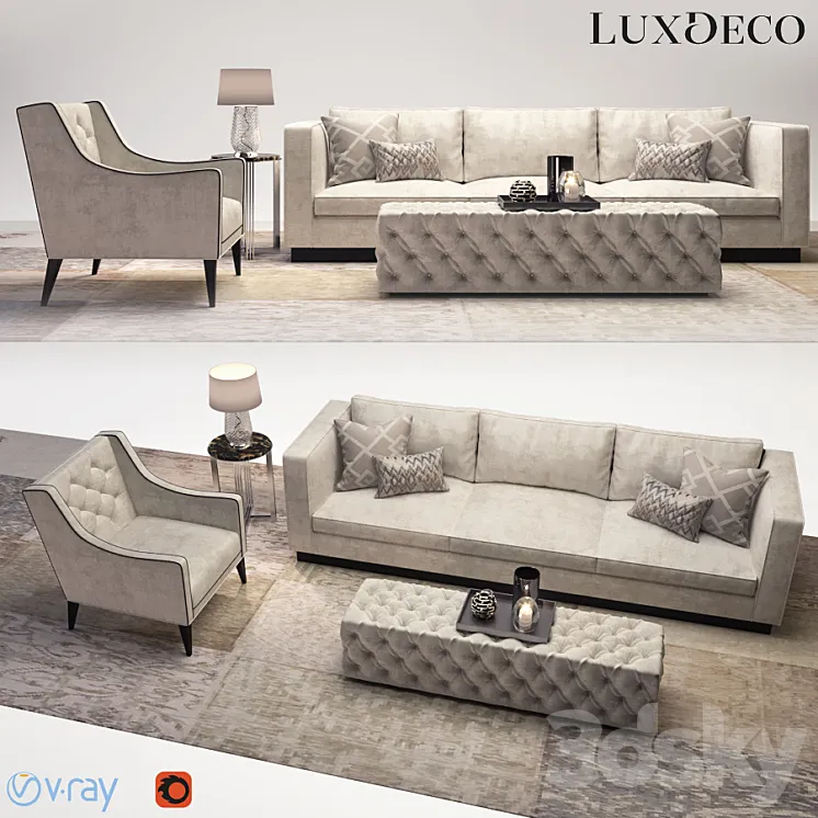 Luxdeco living room furniture set 3DS Max