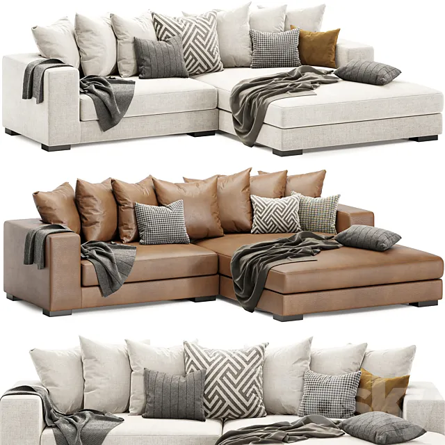luxe sectional sofa 3ds Max