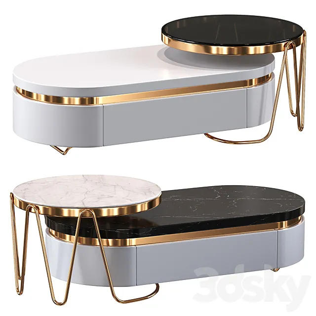 Luxurious Scandinavian coffee table 3ds Max