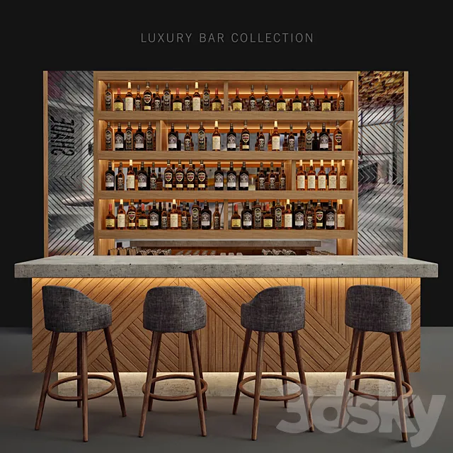 Luxury Bar Collection 2 3DS Max Model