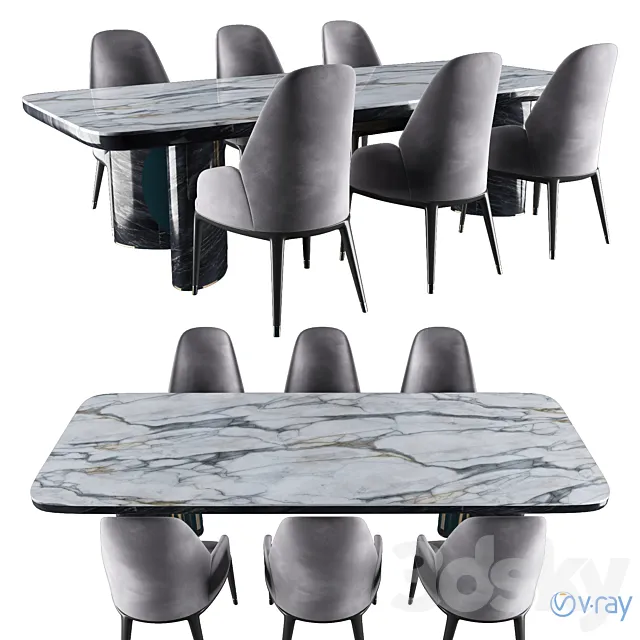 LUXURY – Charisma Dining Table Chair 3DS Max Model