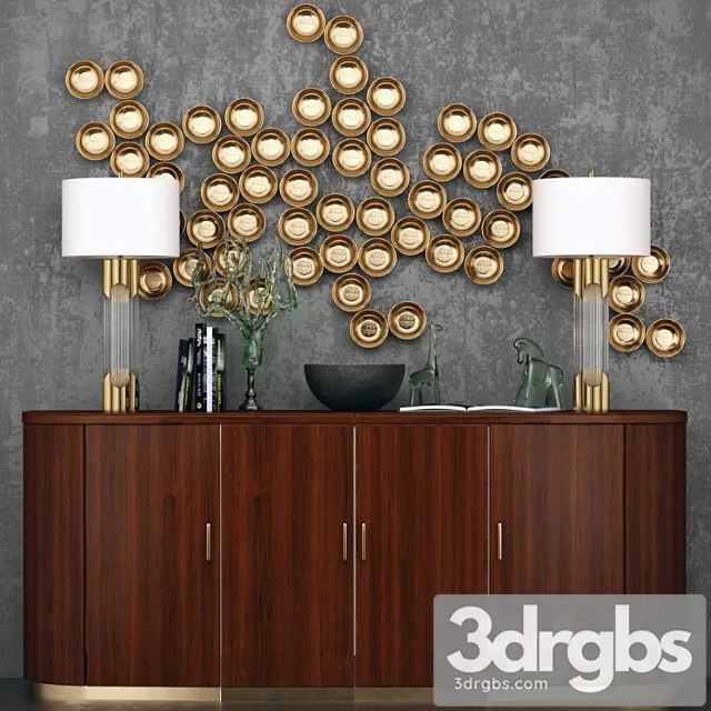 Luxury chest of drawers with lamps and decor. panel 2 3dsmax Download