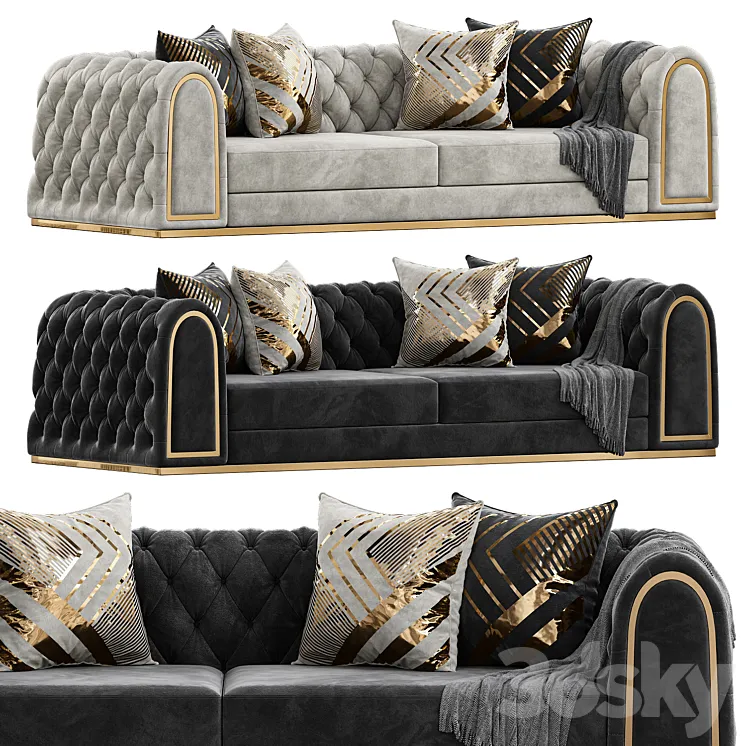 Luxury Chesterfield Sofa 3DS Max