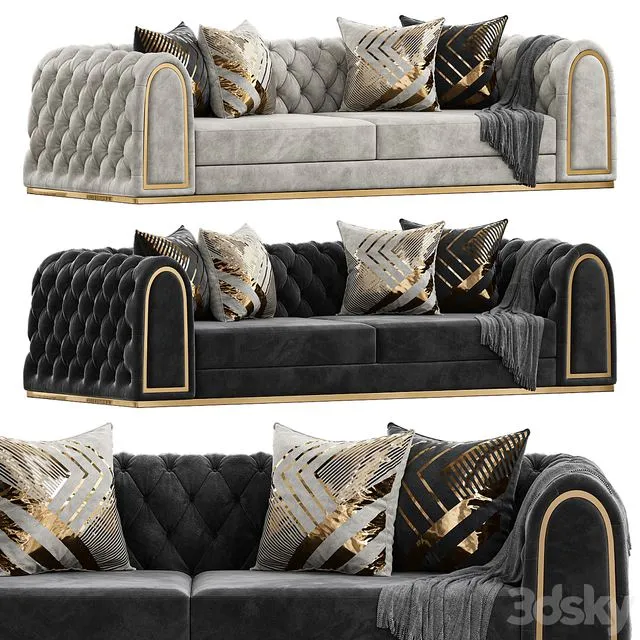 Luxury Chesterfield Sofa by Homary 3dsMax Model
