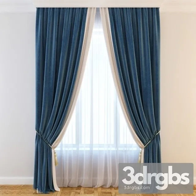 Luxury Curtain Blue 3dsmax Download