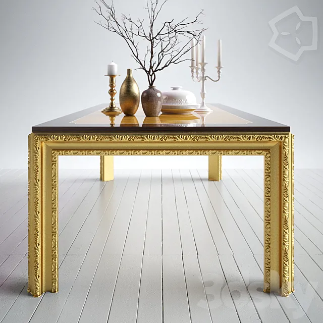 Luxury Gold Table 3DS Max Model