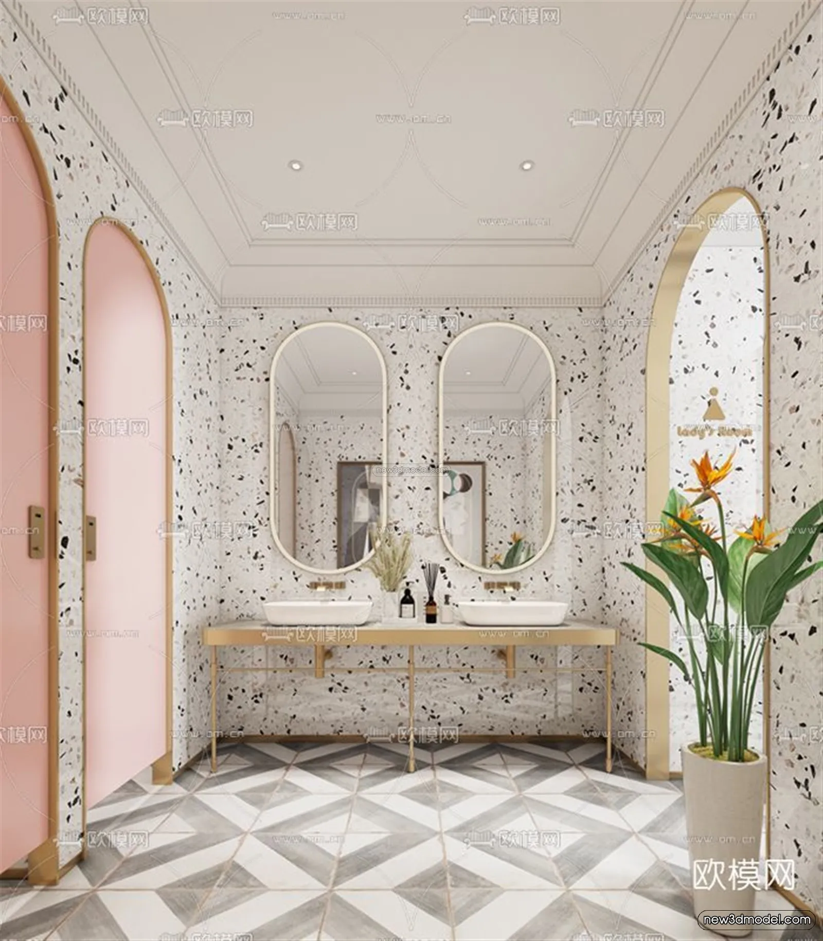 Luxury Style Interior 3D Blocks – Bathroom 3D Model – 280 – VRAY