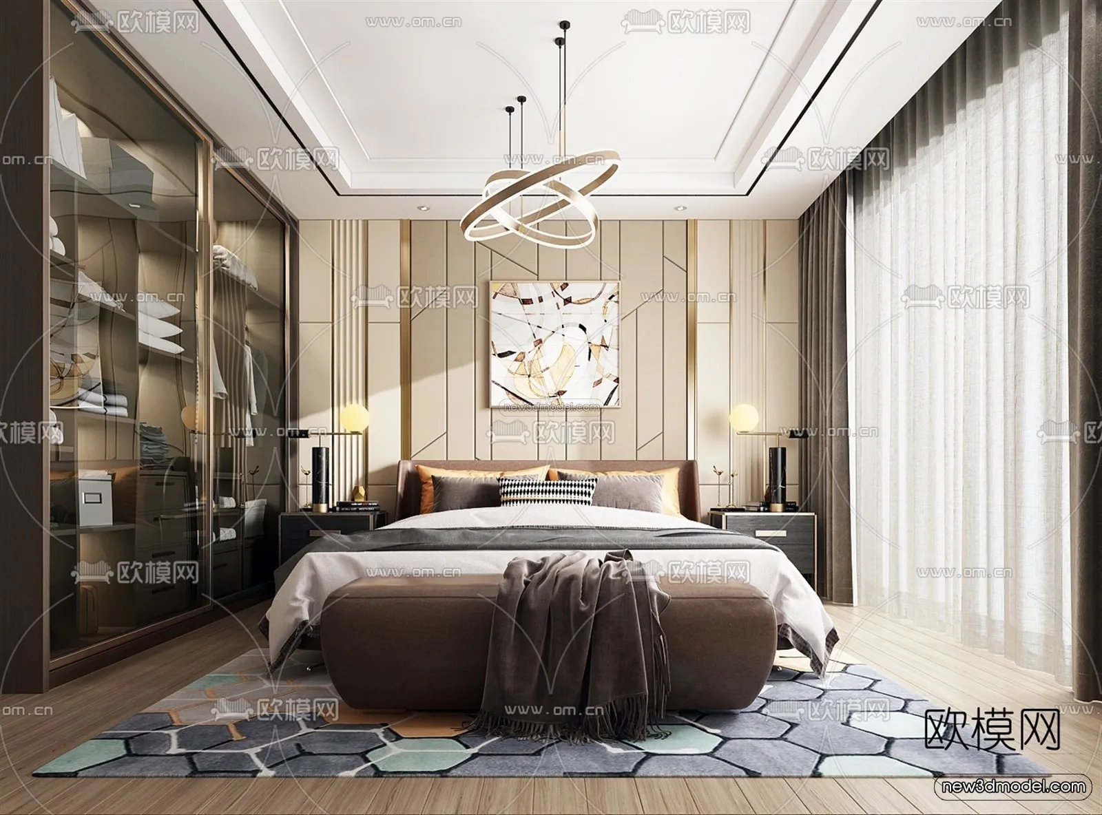 Luxury Style Interior 3D Blocks – Bedroom 3D Model – 246 – VRAY