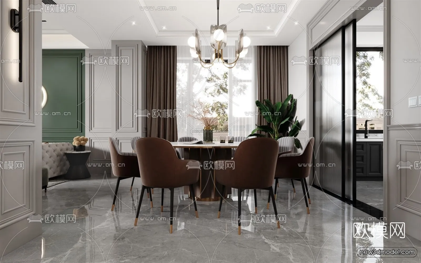 Luxury Style Interior 3D Blocks – Living Room 3D Model – 039 – VRAY