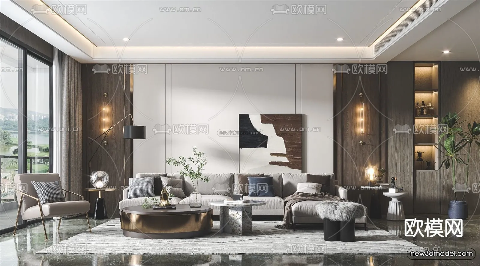 Luxury Style Interior 3D Blocks – Living Room 3D Model – 059 – VRAY