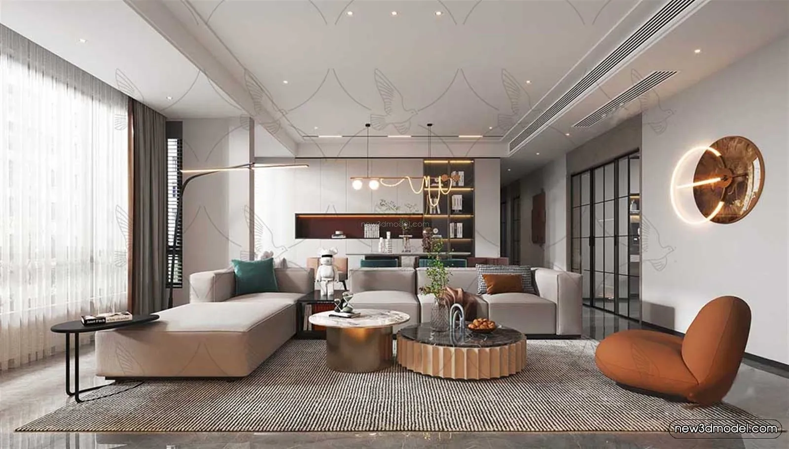 Luxury Style Interior 3D Blocks – Living Room 3D Model – 061 – VRAY