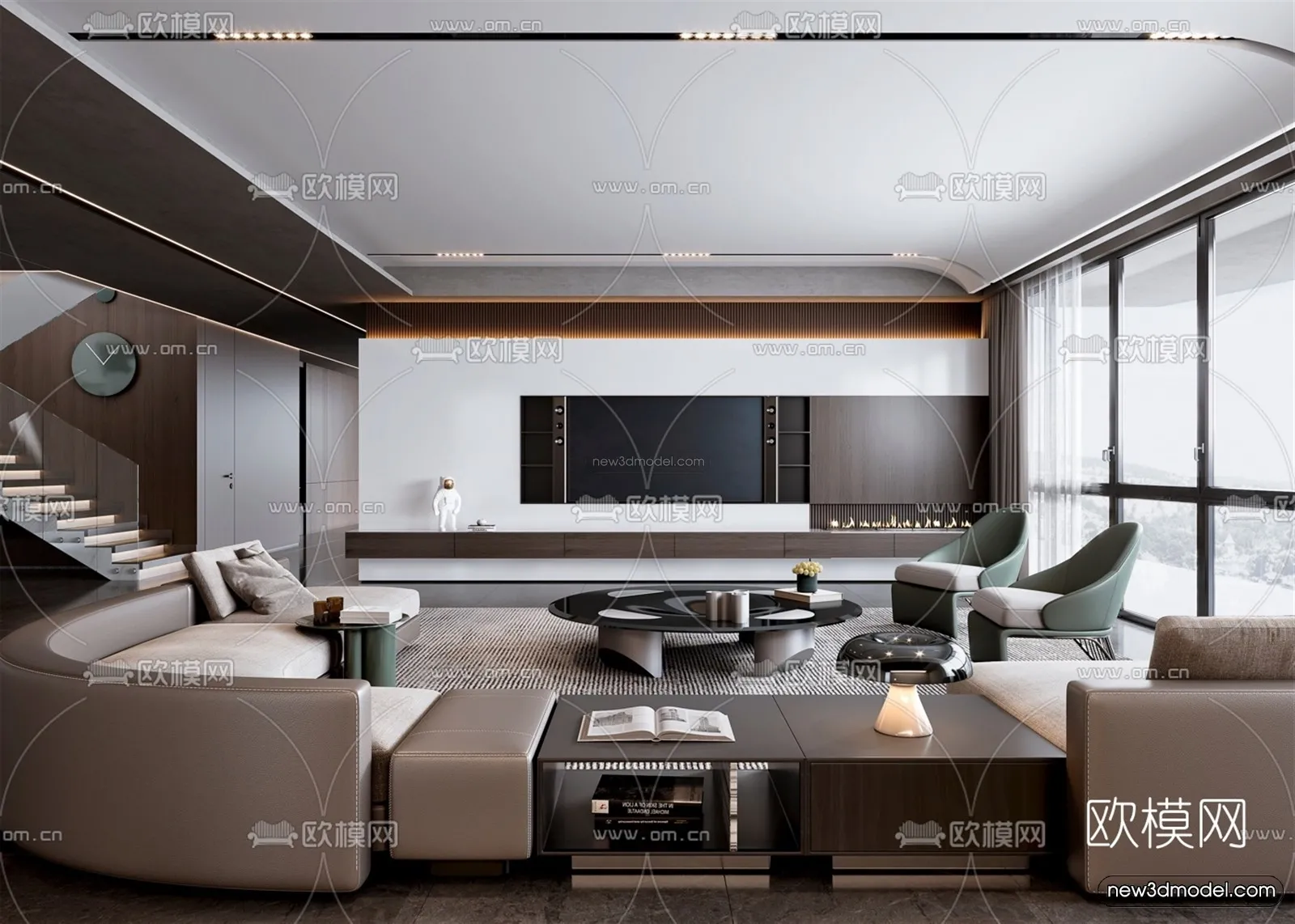 Luxury Style Interior 3D Blocks – Living Room 3D Model – 062 – VRAY