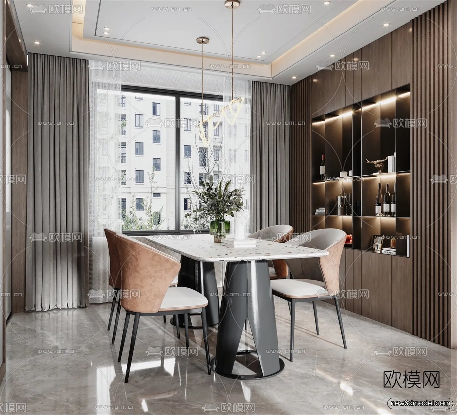 Luxury Style Interior 3D Blocks – Living Room 3D Model – 063 – VRAY