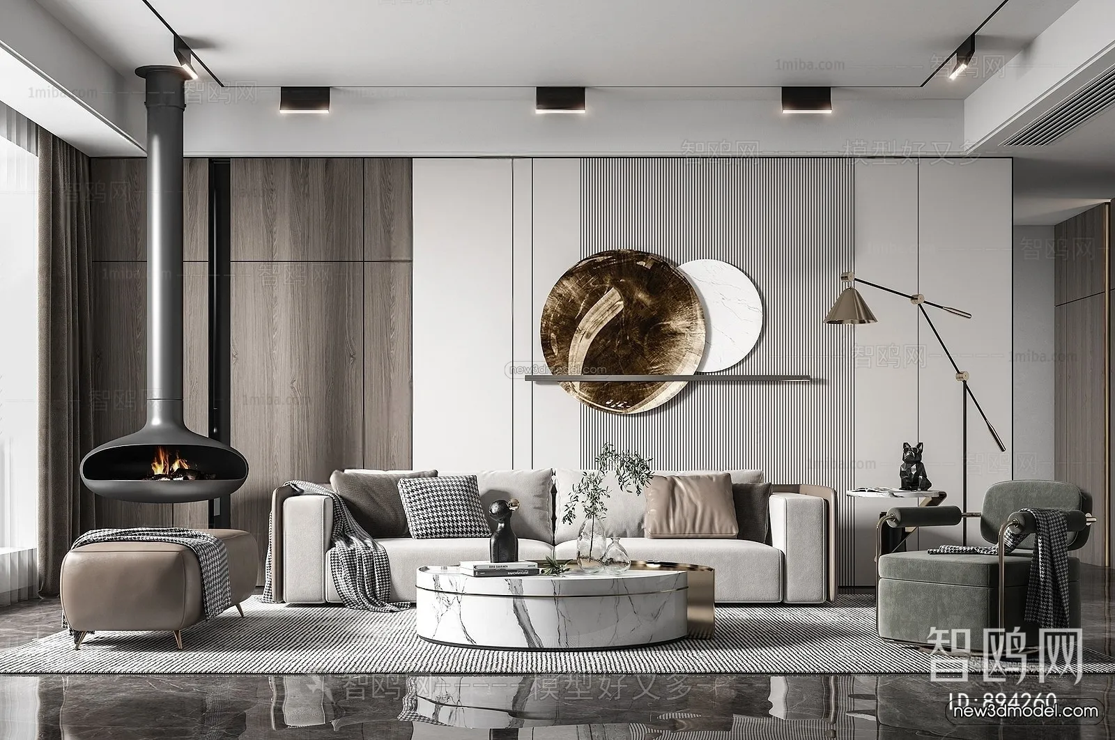 Luxury Style Interior 3D Blocks – Living Room 3D Model – 098 – VRAY