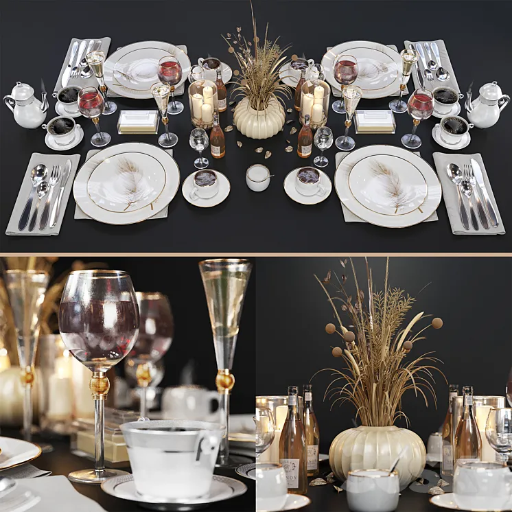 Luxury table setting 3DS Max