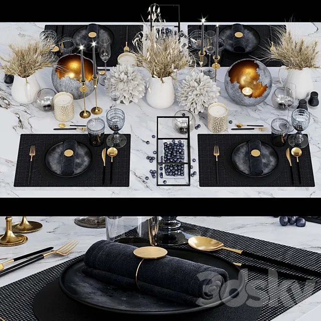 Luxury table setting 3DSMax File