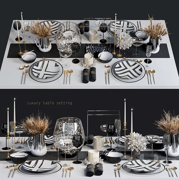 Luxury table setting L 3DS Max