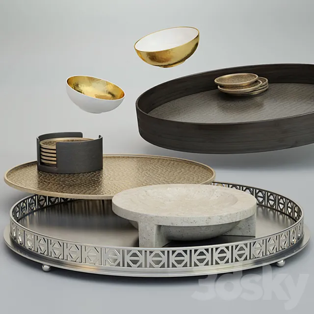 Luxury Trays Round 3DS Max Model