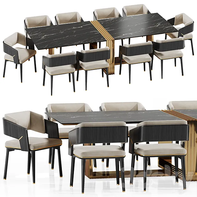 Luxxu dining set 3ds Max