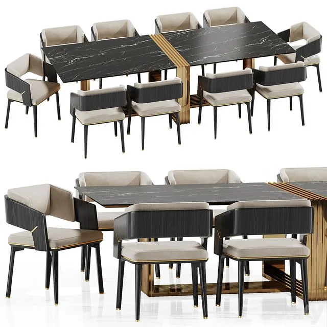 Luxxu dining set 3dsMax Model